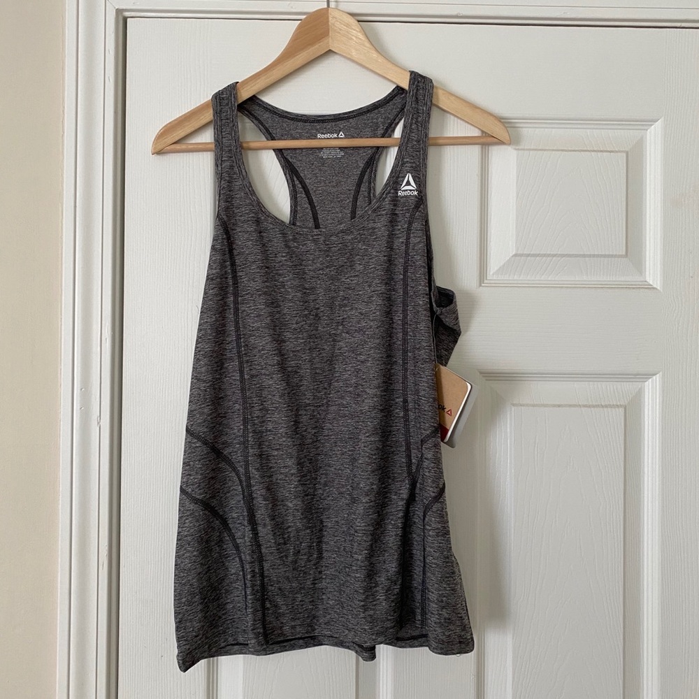 NWT BlackHeather Reebok Performance Racerback Tank - Picture 4 of 4